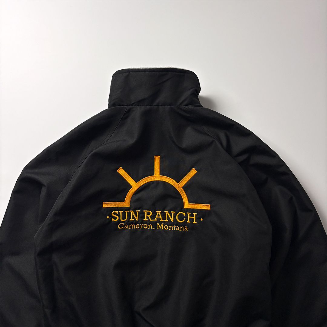 ウォームアップジャケット フリース usa製 L ナイロンジャケット 企業ロゴ ウォームアップジャケット フリースライナー ナイロンジャケット L USA