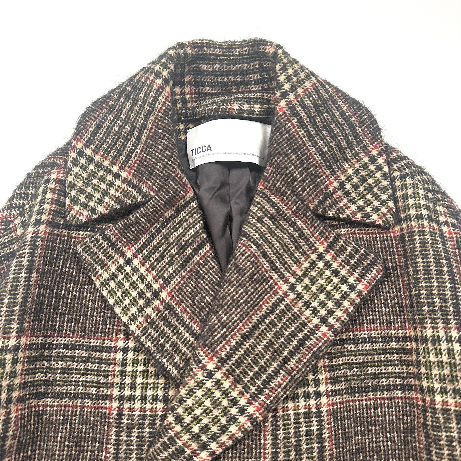 新品同様 TICCA ティッカ リリア チェック テント コート モヘヤ