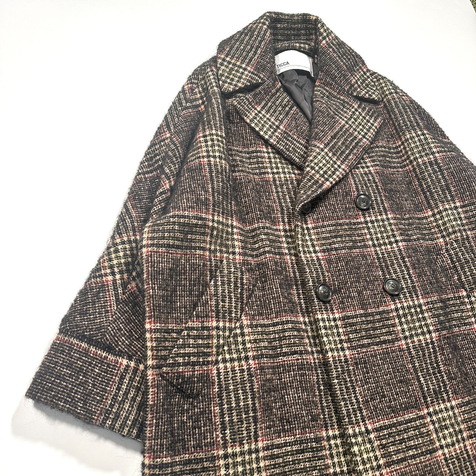 新品同様 TICCA ティッカ リリア チェック テント コート モヘヤ