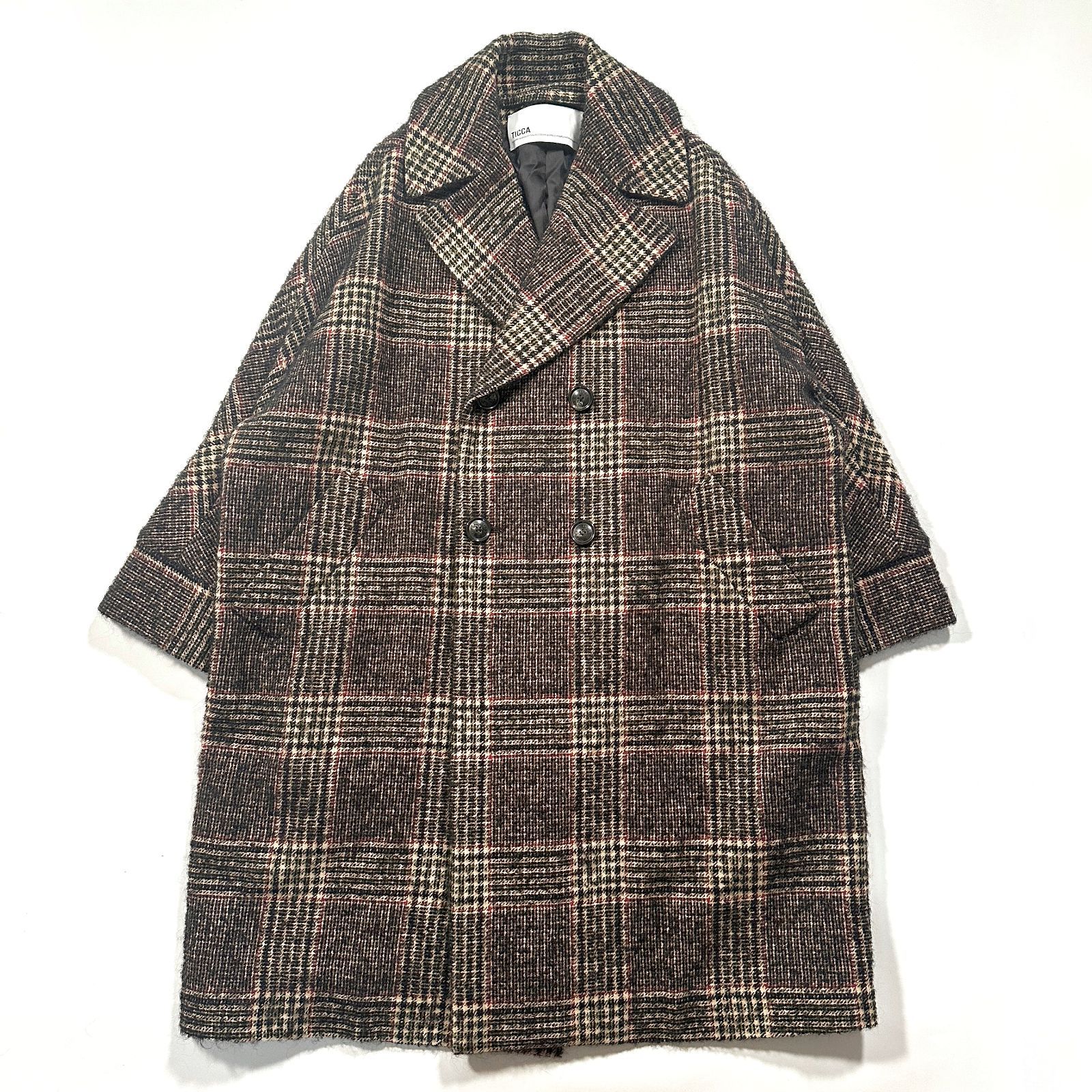 新品同様 TICCA ティッカ リリア チェック テント コート モヘヤ