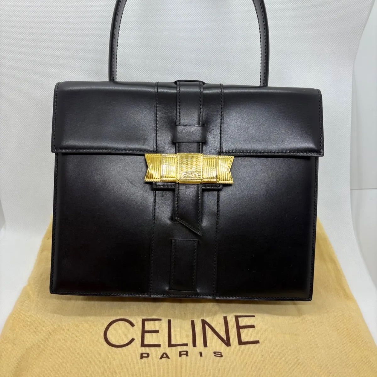 CELINE - 極 美品 CELINE セリーヌ ヴィンテージ リボン ロゴ CELINE - 極 美品 CELINE セリーヌ ヴィンテージ リボン ロゴ
