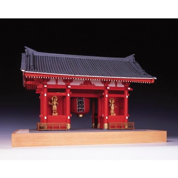 新品 ウッディジョー 木製建築模型 1/50 浅草寺 雷門 塗装タイプ
