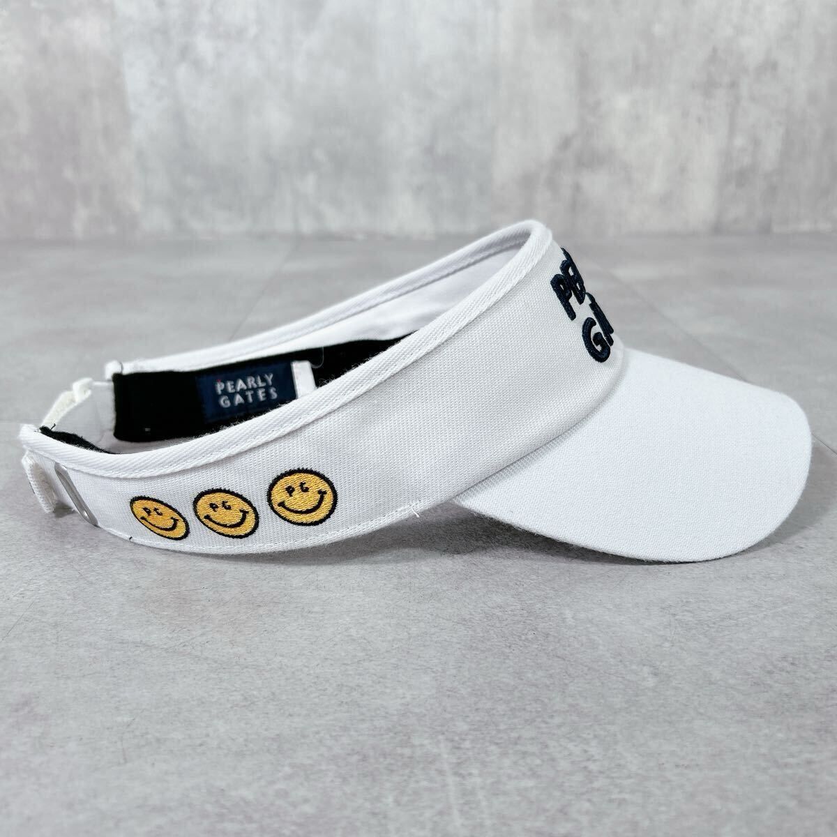 V050 PEARLY GATES パーリーゲイツ サンバイザー ロゴ ホワイト 白
