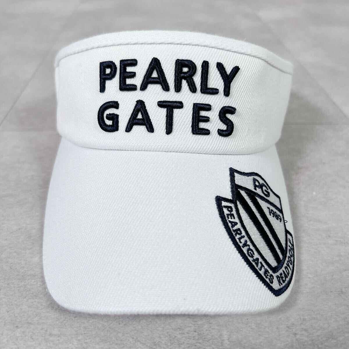 V050 PEARLY GATES パーリーゲイツ サンバイザー ロゴ ホワイト 白 ゴルフウェア キャップ FR