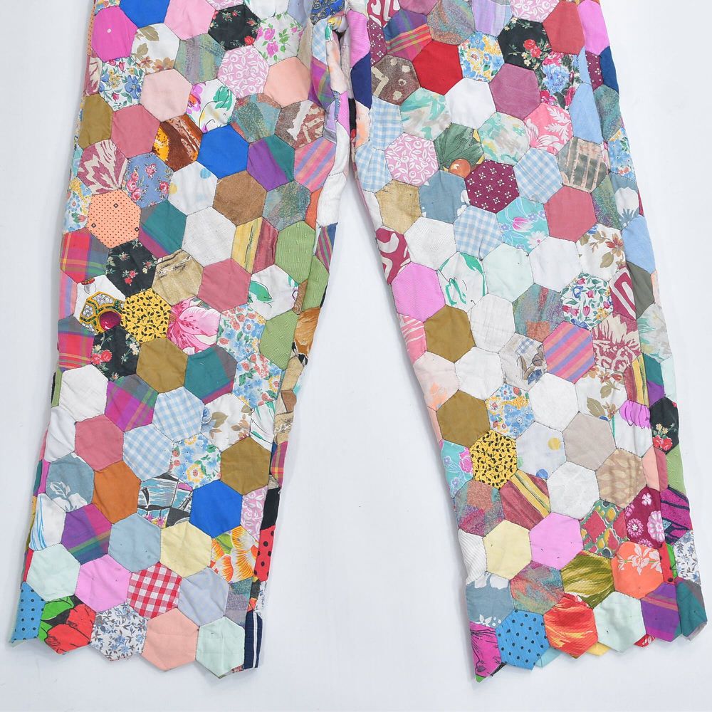 ヴンテージキルトパンツ　リメイクパンツ　リメイククロスパンツ　バルーンパンツ ヴンテージキルトパンツ リメイクパンツ リメイククロスパンツ