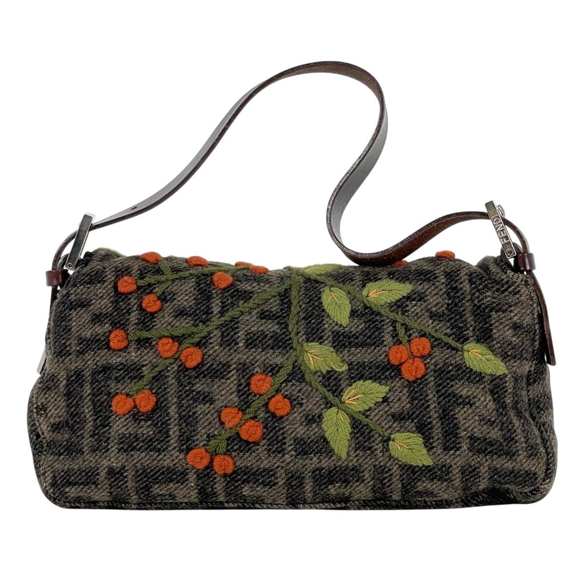 フェンディ FENDI ズッカ柄 マンマバケット 刺繍 ハンドバッグ 