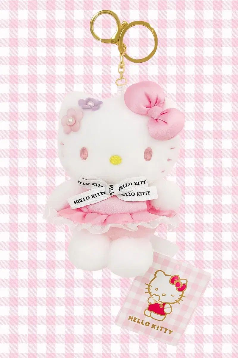 (新品) ピンク ONE PIECE ハローキティ ぬいぐるみ キーホルダー