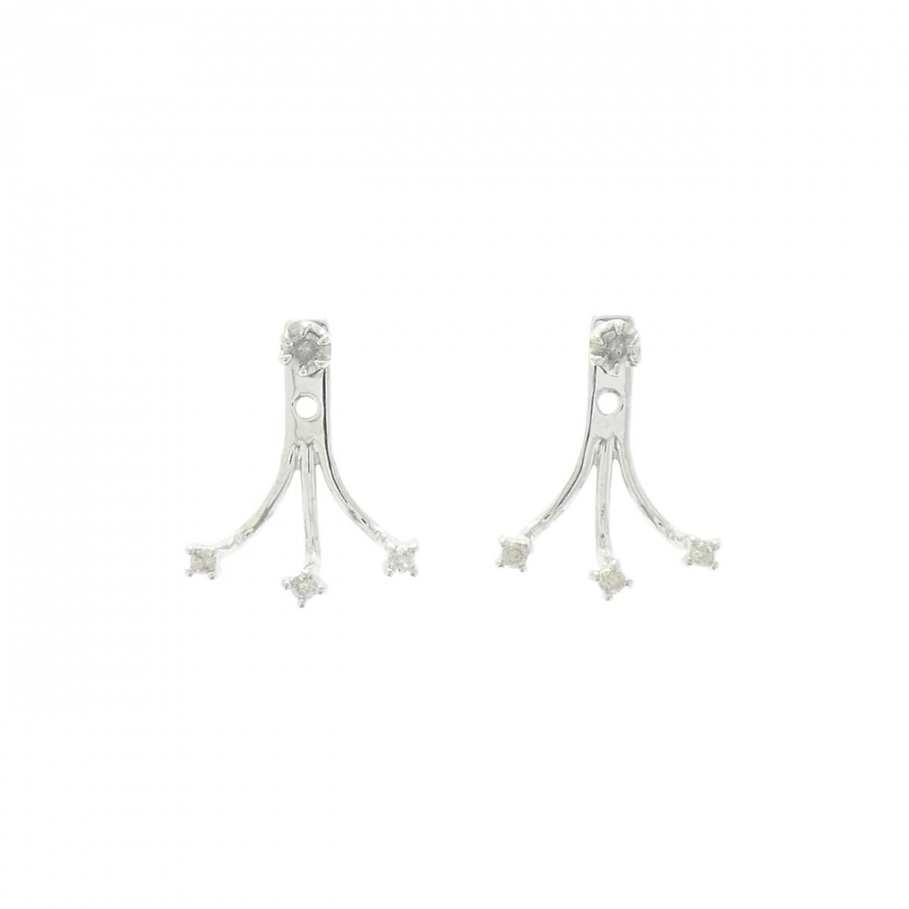 K18WG 2WAY ダイヤモンド ピアス 0.10CT 