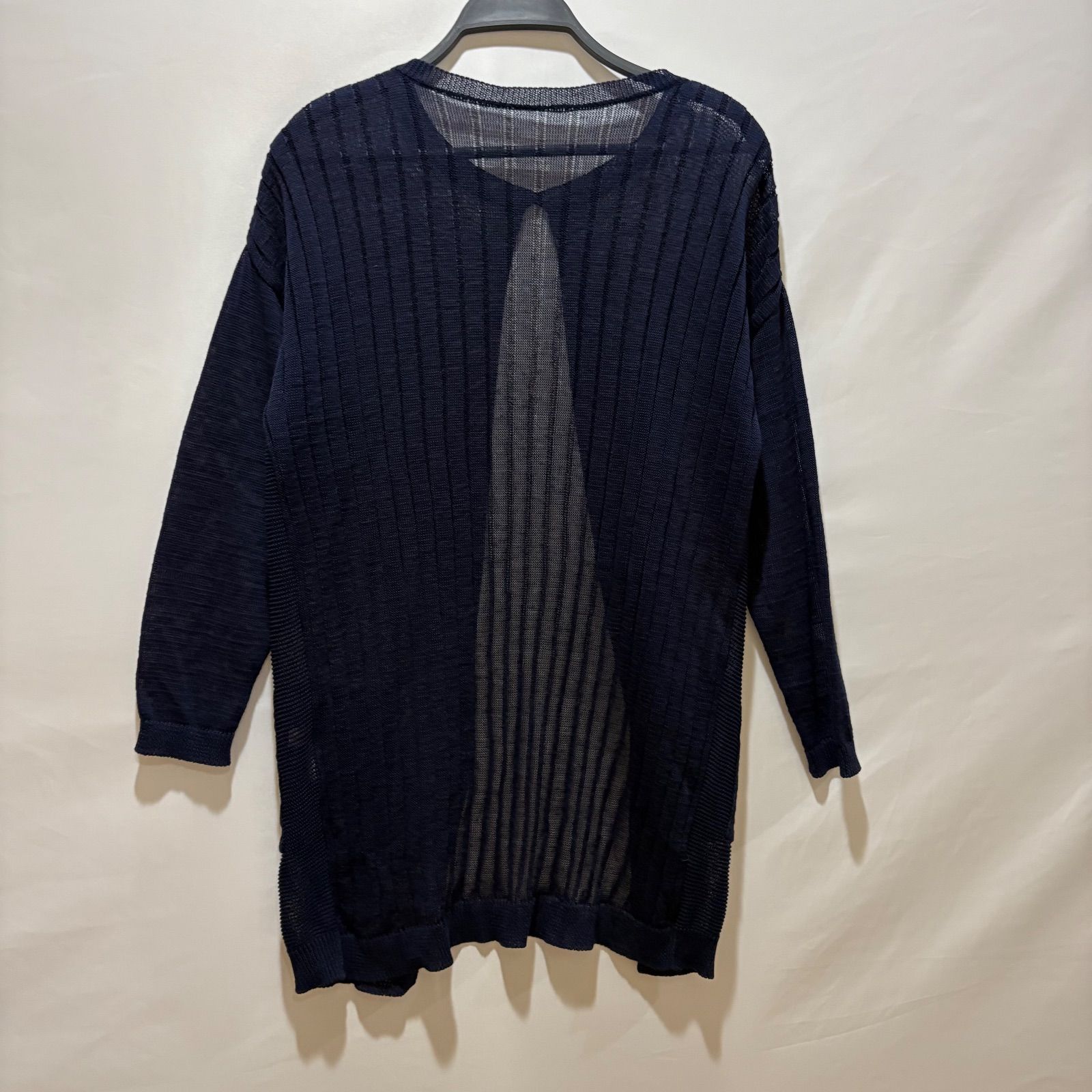 Light&shade 日本製made in Japan 紺ネイビー綿％ロングカーディガン