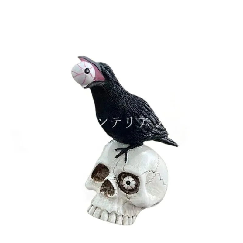 カラス 置物 おしゃれ 園芸用品 ガーデンオブジェ カラス ガイコツ