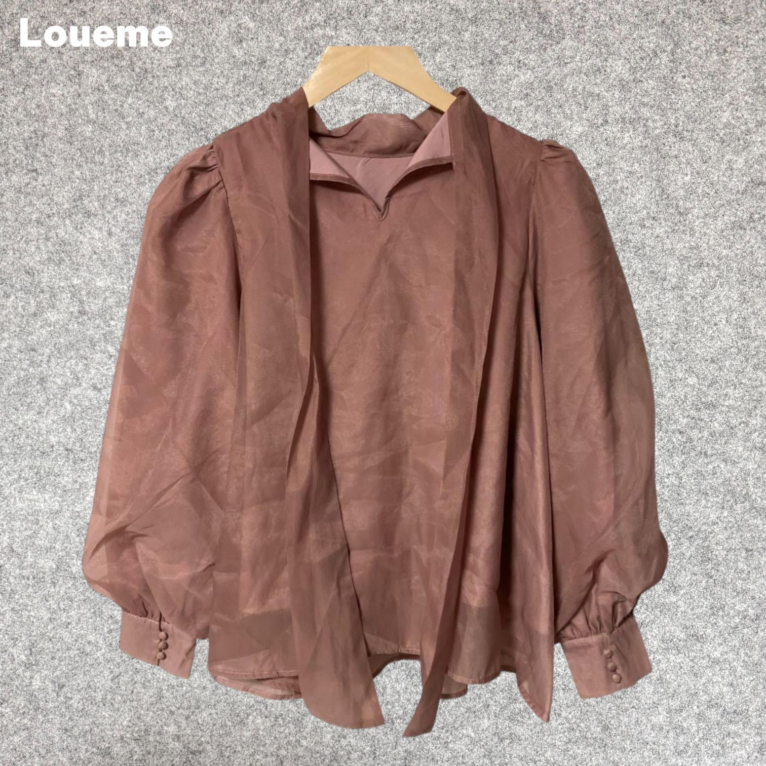Loueme リボン付き 2way 長袖ブラウス ピンク Fサイズ - メルカリ
