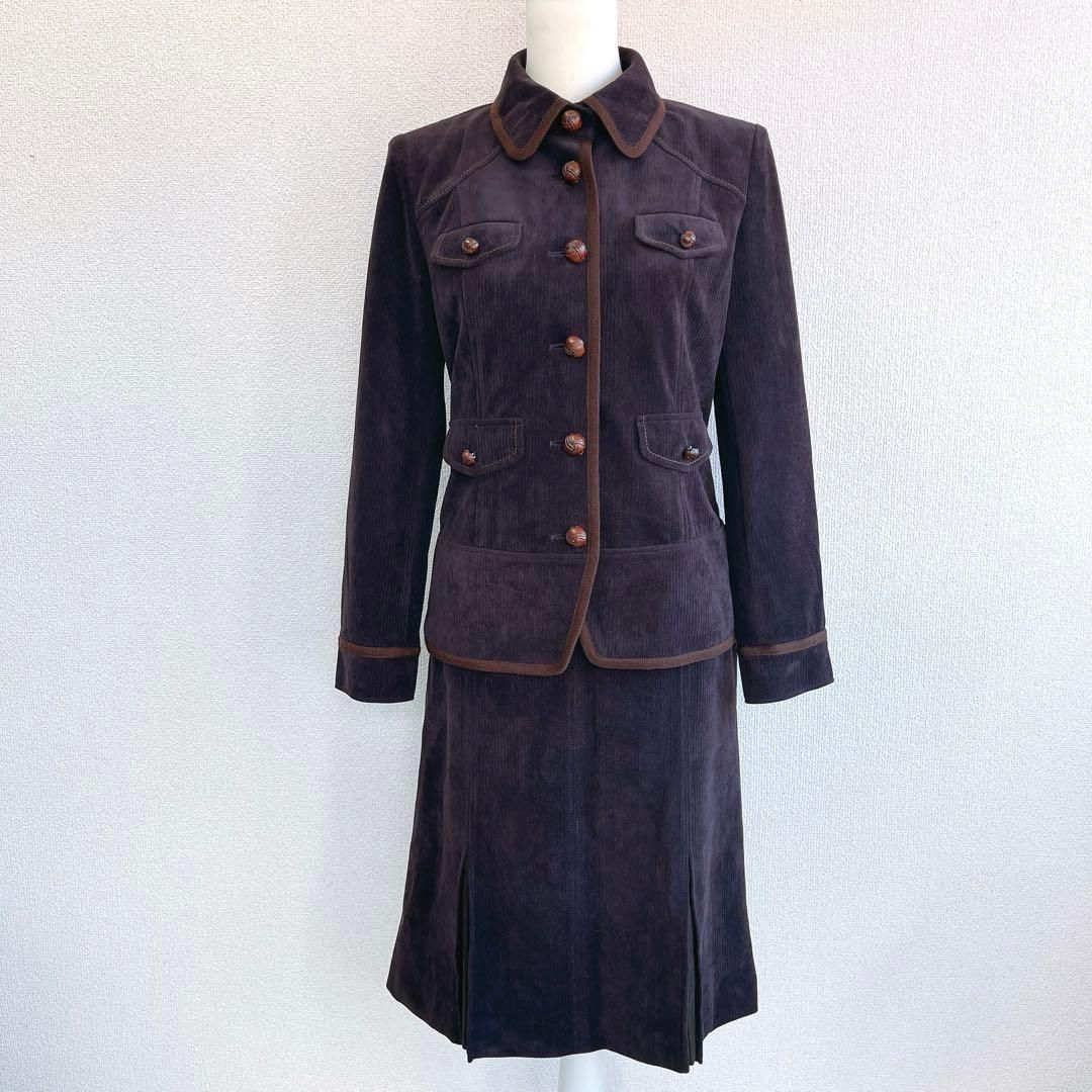 上品 キャラオクルス セットアップ ジャケットスカート コーデュロイ 紫 M
