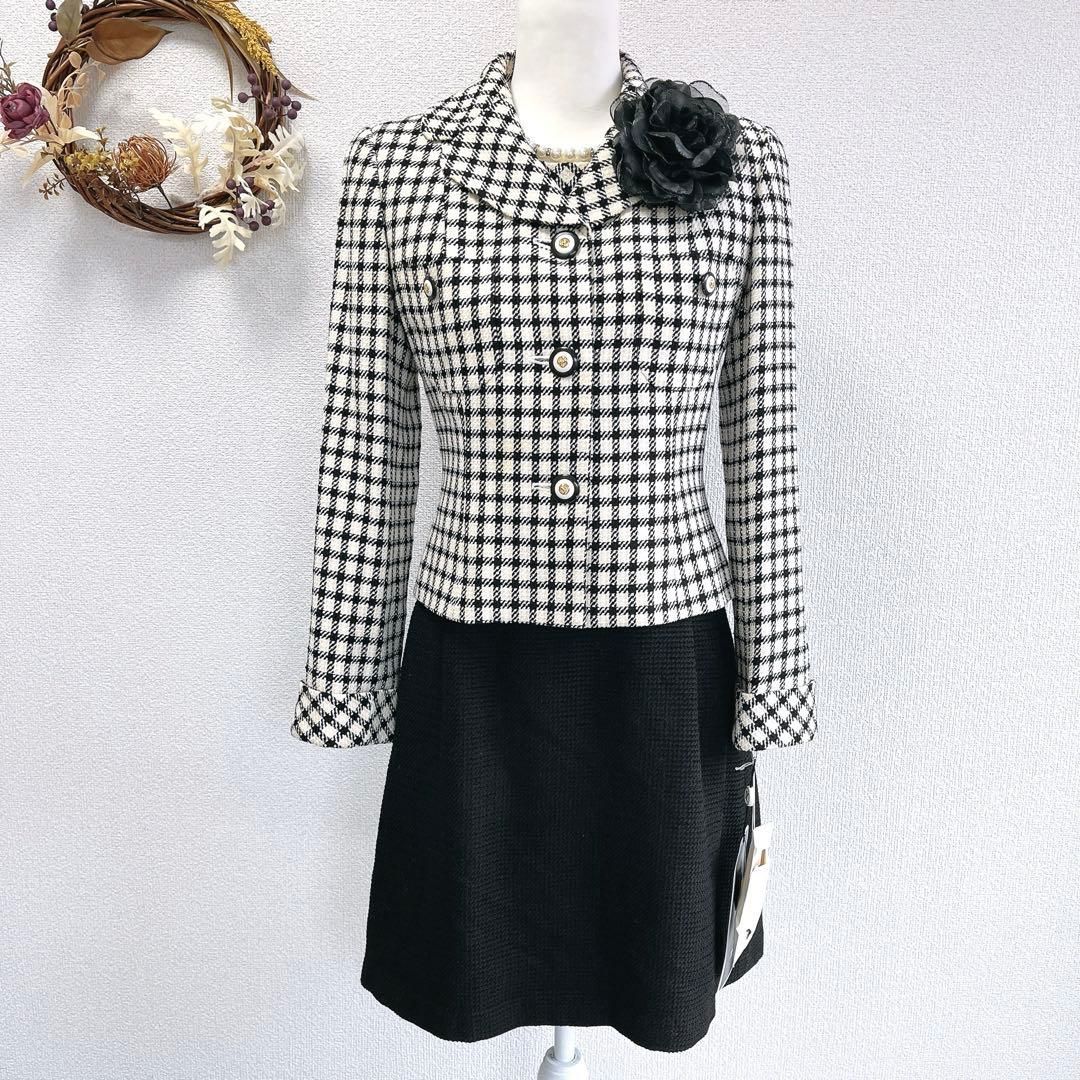 マドモアゼルコパン ワンピーススーツ セットアップ コサージュ付き M