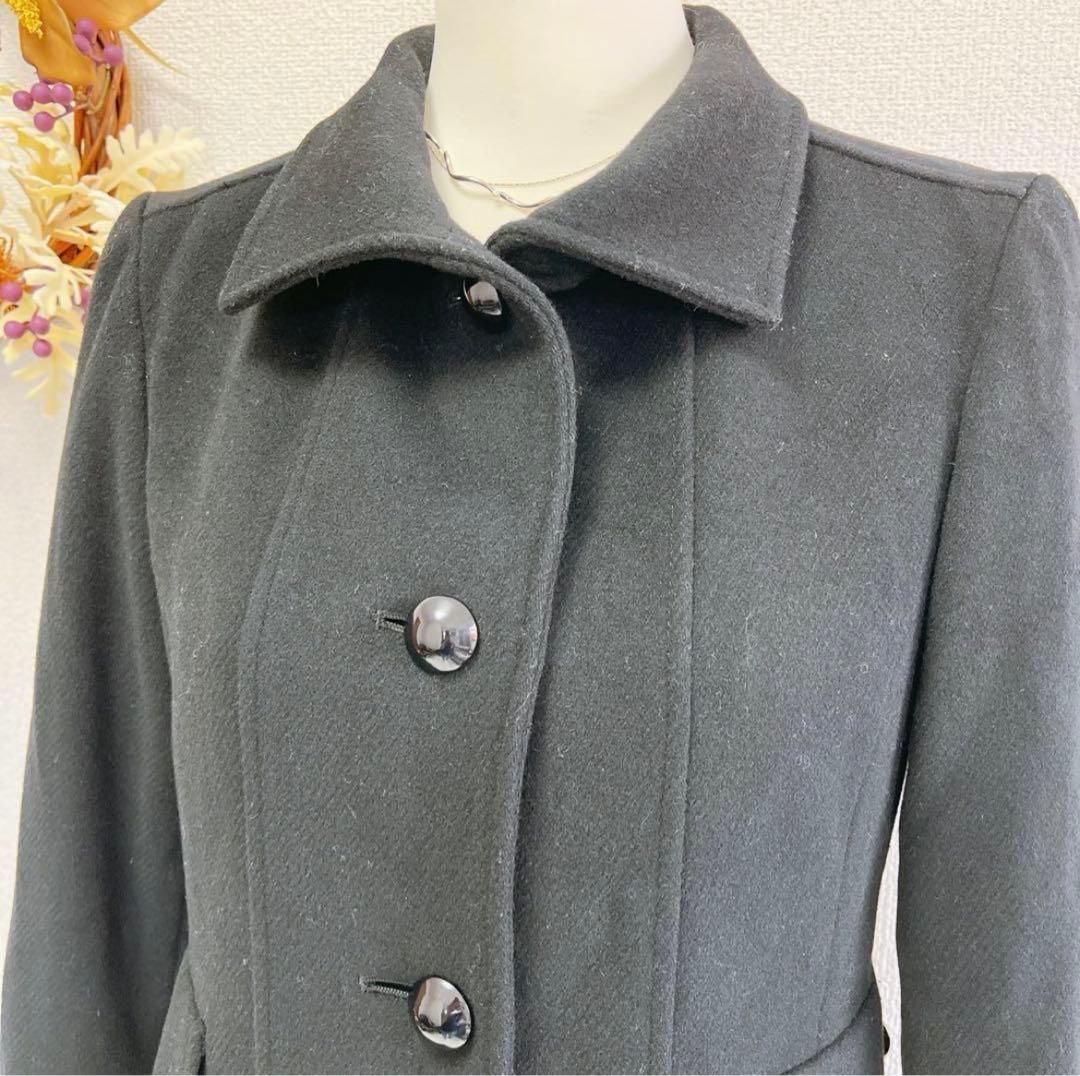 キレイめ ROPE ロペ カシミヤ混ロングコート ブラック M