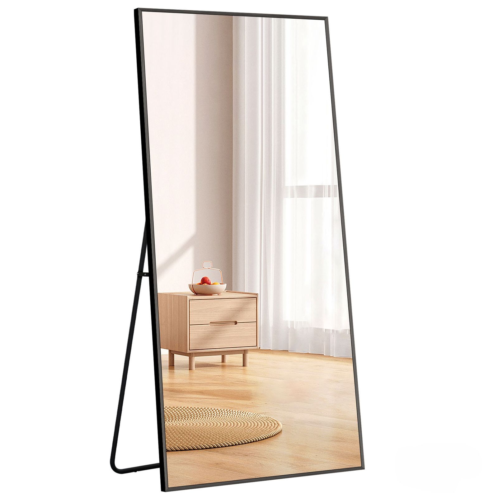 全身鏡 姿見鏡 スタンドミラー アルミ 直角 壁掛けミラー 立てかけ