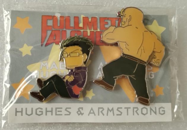 e#鋼の錬金術師# ヒューズ & アームストロング ピンバッジ