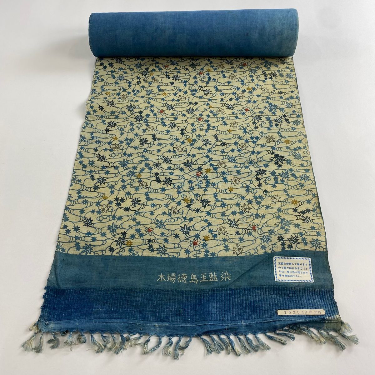 秀品 🏀 紬 格子 花 灰緑 正絹 【リヨセル】 【中古】