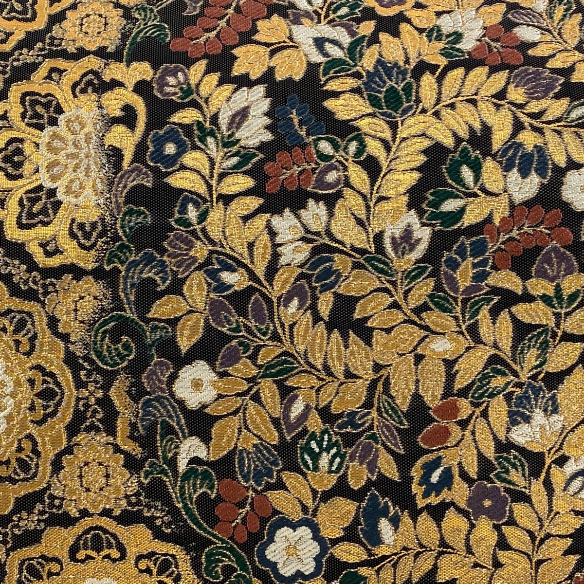 美品】 袋帯 秀品 華文 草花 金糸 箔 墨色 六通 正絹 【中古】 - メルカリ