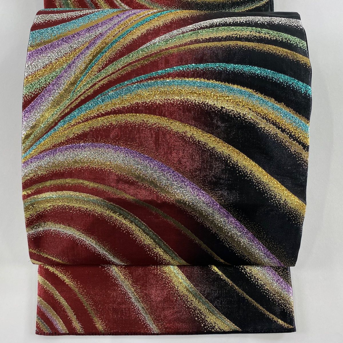 袋帯 秀品 幾何学模様 箔 金銀糸 赤 六通 正絹 【中古】 - メルカリ
