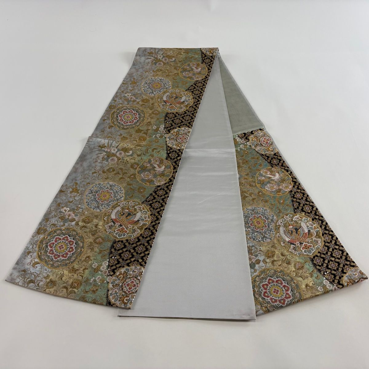 袋帯 秀品 鳳凰 華文 金糸 箔 薄緑 六通 正絹 【中古】 - メルカリ