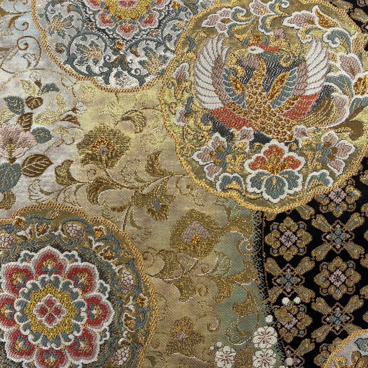 袋帯 秀品 鳳凰 華文 金糸 箔 薄緑 六通 正絹 【中古】 - メルカリ