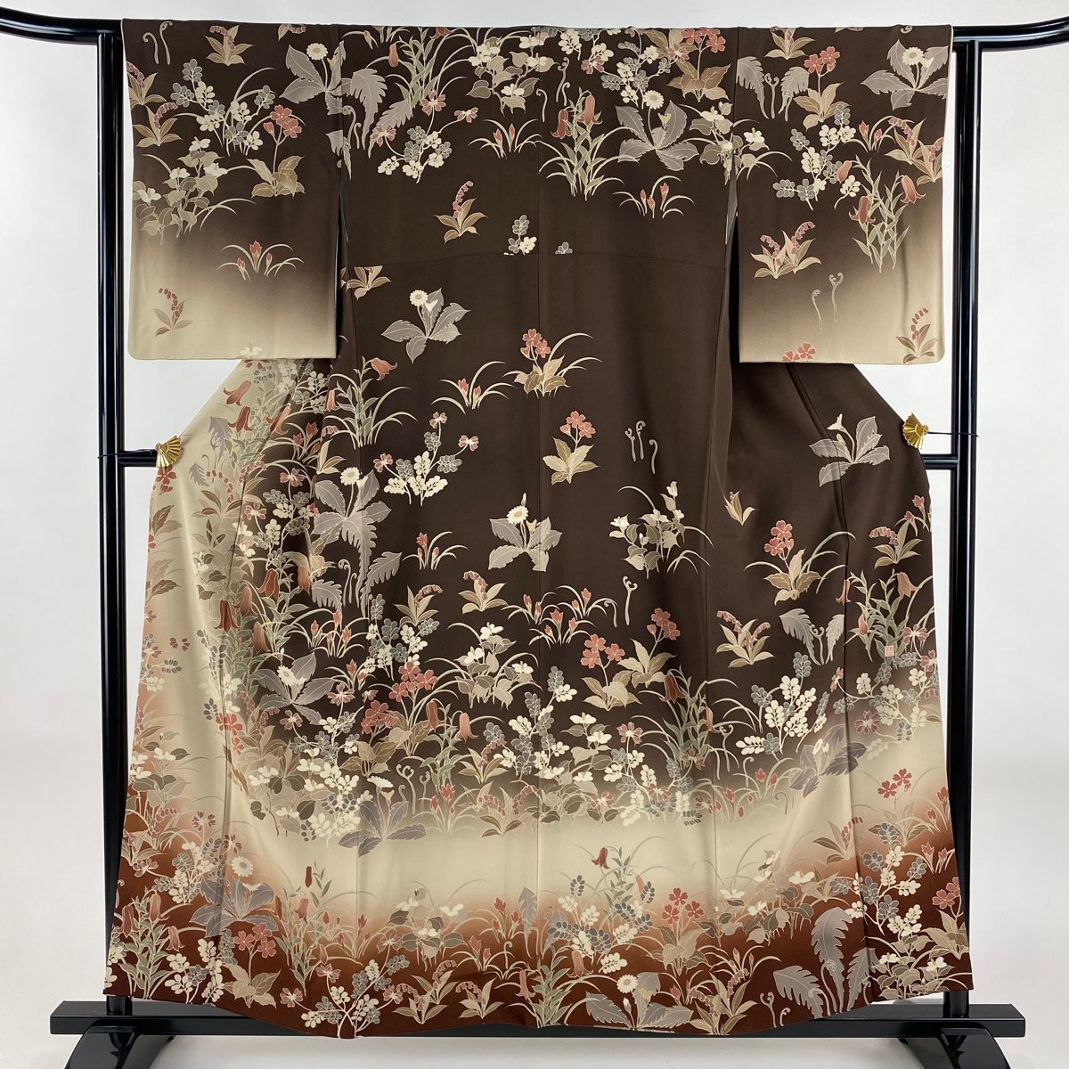 正絹✿暈し染め 金銀彩 花文 訪問着 広衿 袷 正絹訪問 正絹✿訪問着 広