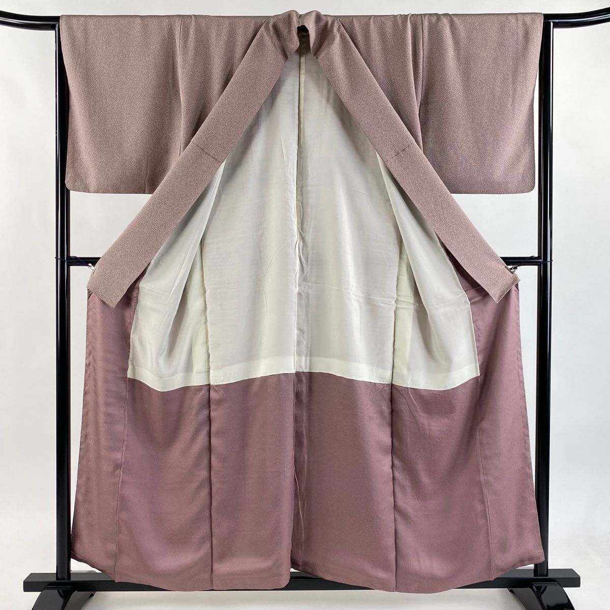 付下げ 身丈157cm 裄丈63.5cm S 袷 草花 金糸 刺繍 薄小豆 正絹 秀品