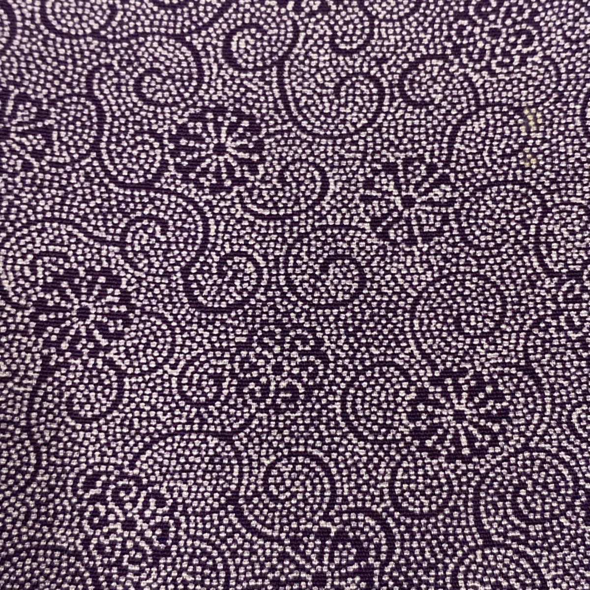b114 江戸小紋 一つ紋 正絹 フルセット 身丈154裄丈64 江戸小紋 身丈154cm 裄丈61.5cm S 袷 花唐草 紫 正絹 名品 一つ紋