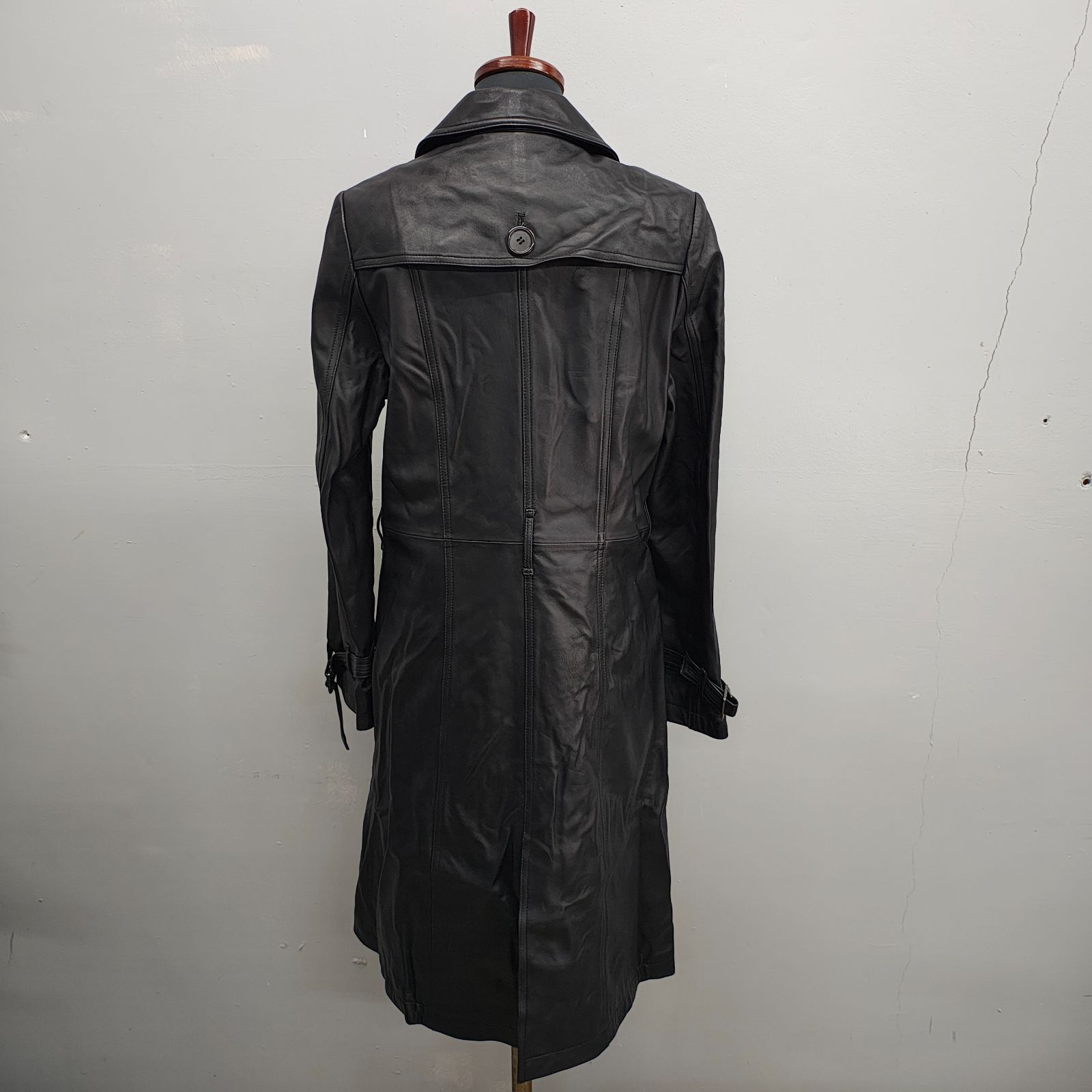 BELLUCCI レザーロング トレンチコート Mサイズ ラムレザー ブラック