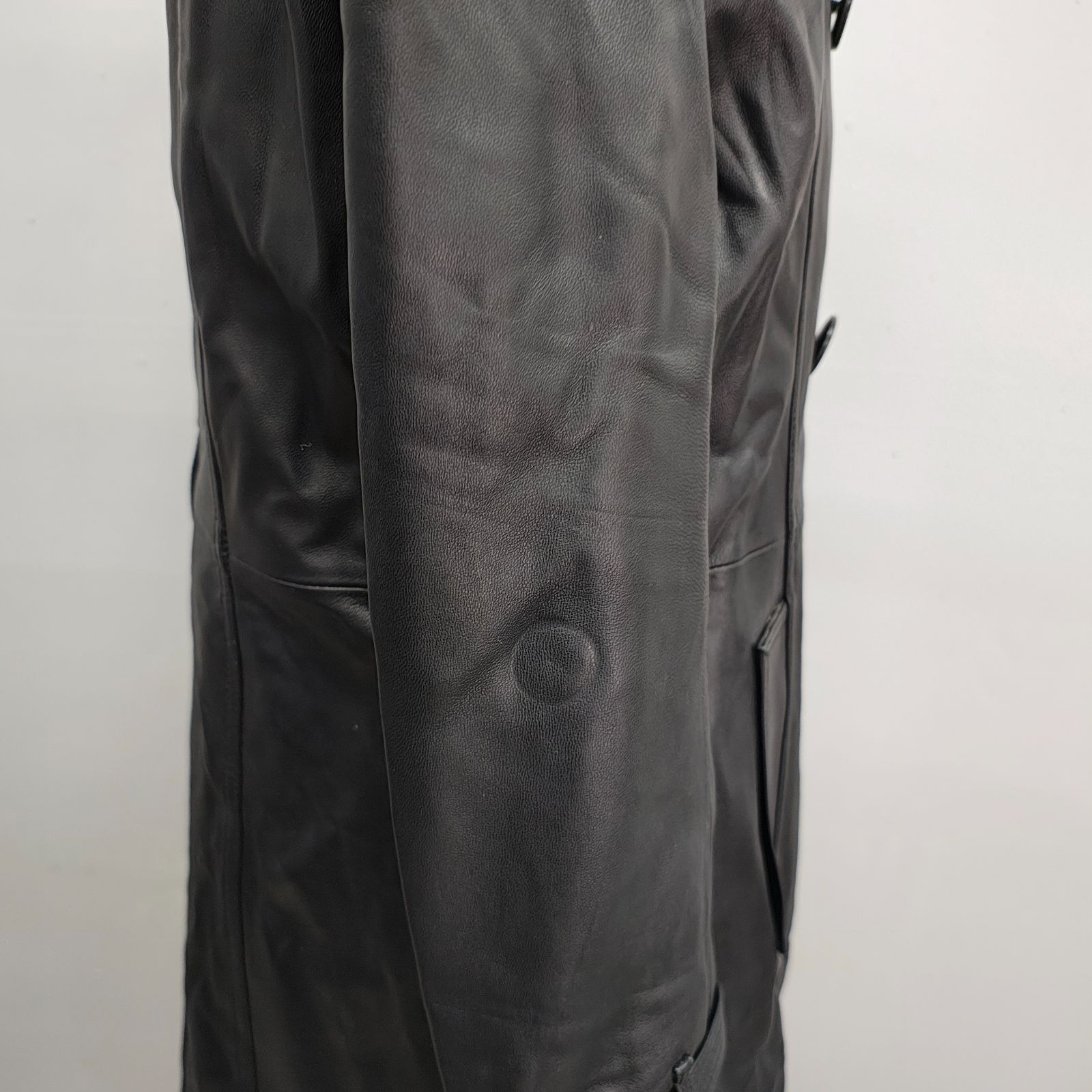 BELLUCCI レザーロング トレンチコート Mサイズ ラムレザー ブラック