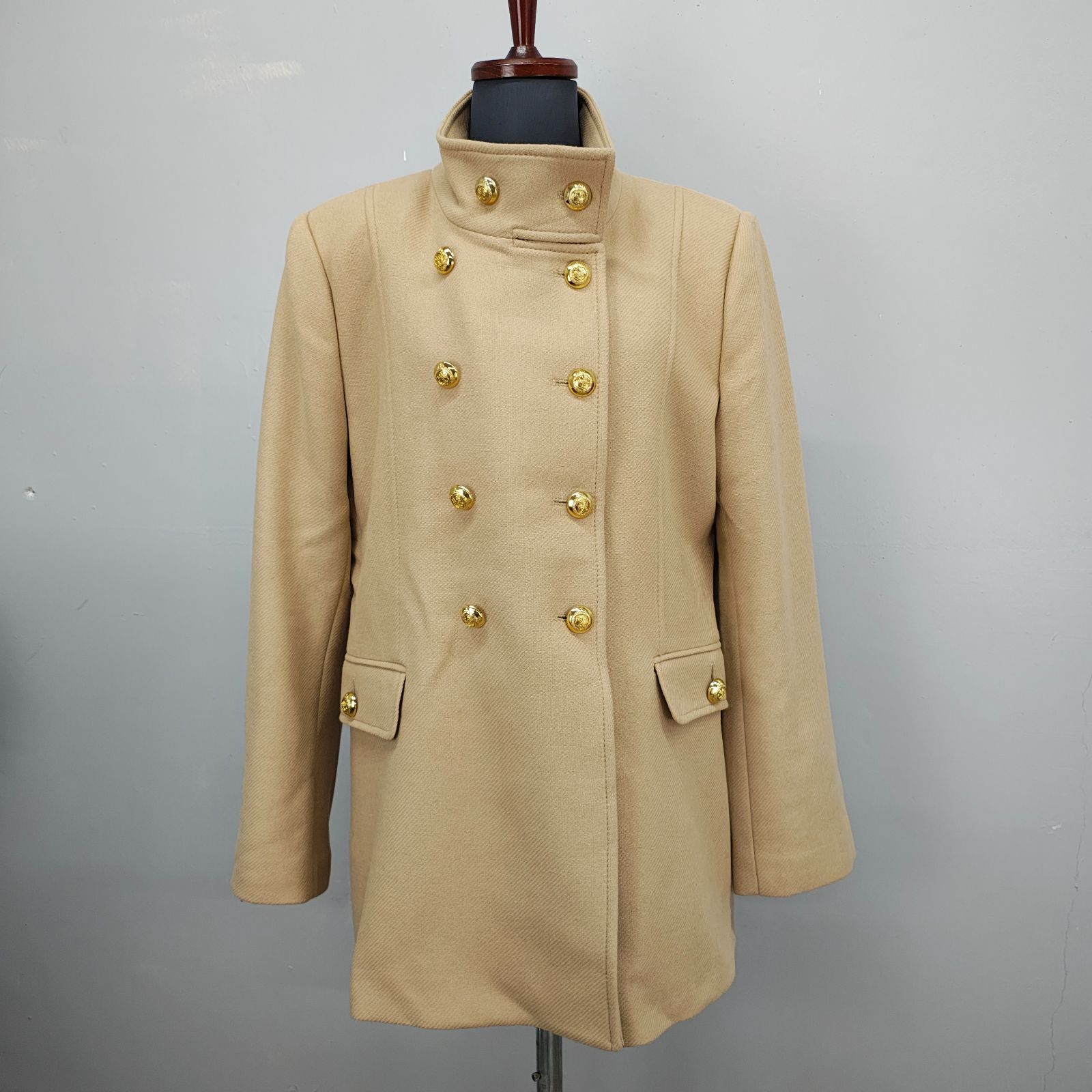 ZARA MANTECO XL ザラ ナポレオンコート ベージュ 金ボタン ダブル
