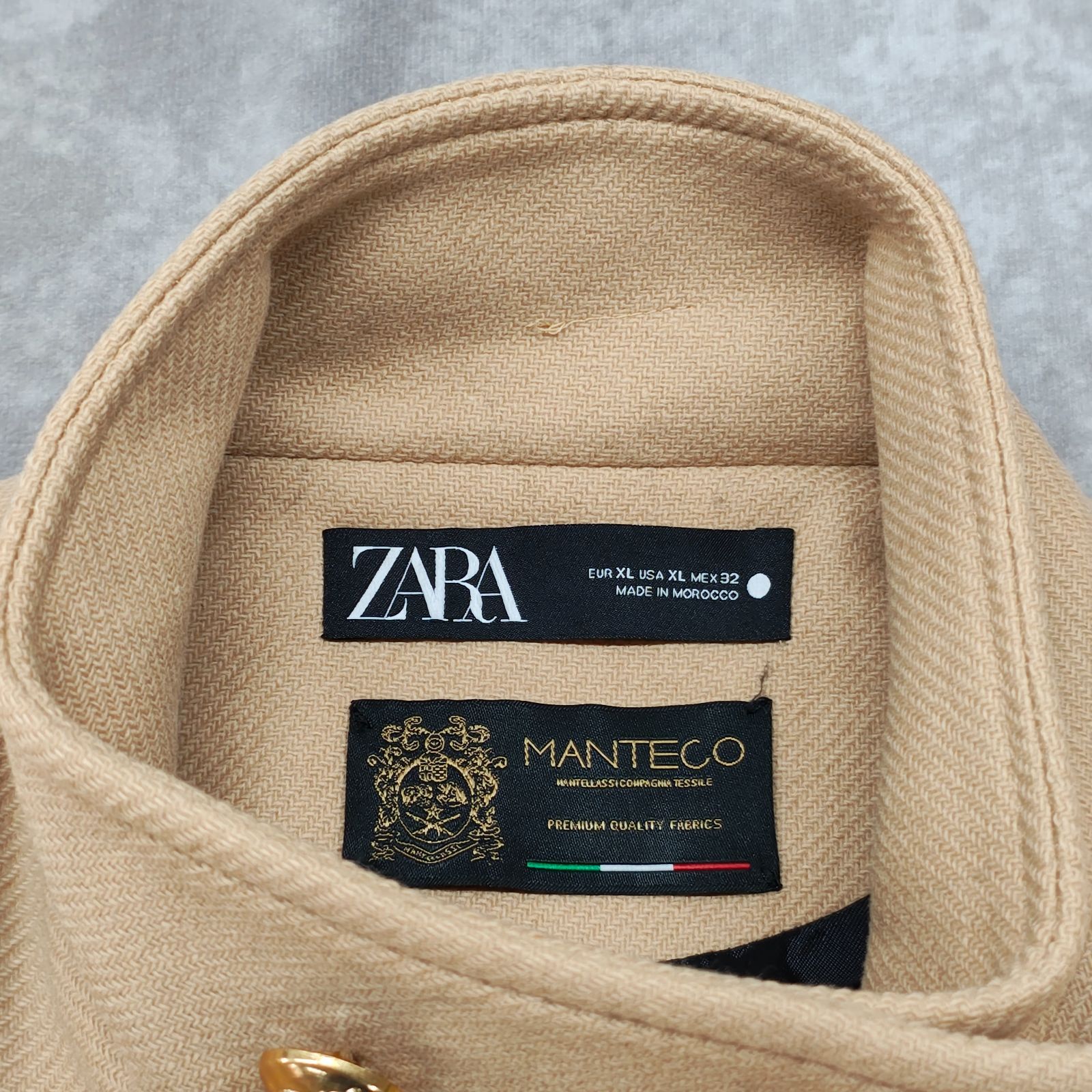 ZARA MANTECO XL ザラ ナポレオンコート ベージュ 金ボタン ダブル