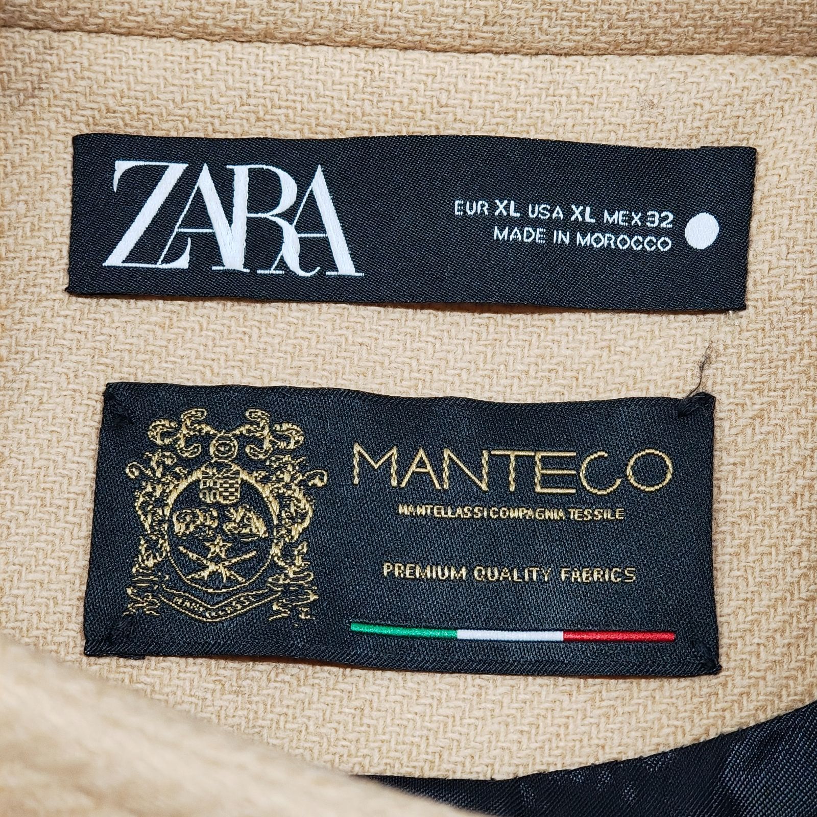 ZARA MANTECO XL ザラ ナポレオンコート ベージュ 金ボタン ダブル ZARA MANTECO XL ザラ ナポレオンコート ベージュ 金ボタン ダブル