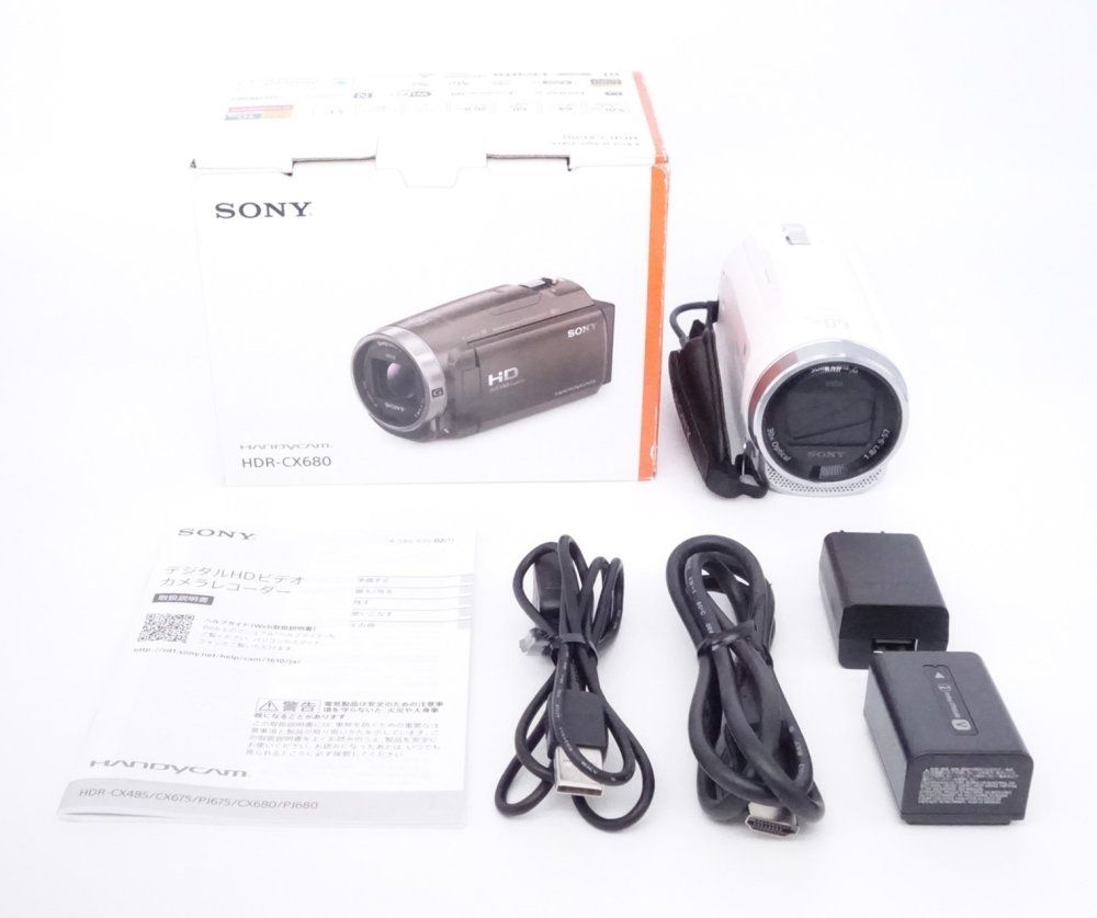 上品 ソニー SONY ビデオカメラ Handycam HDR-CX680 ホワイト 内蔵メモリー64GB D10083A