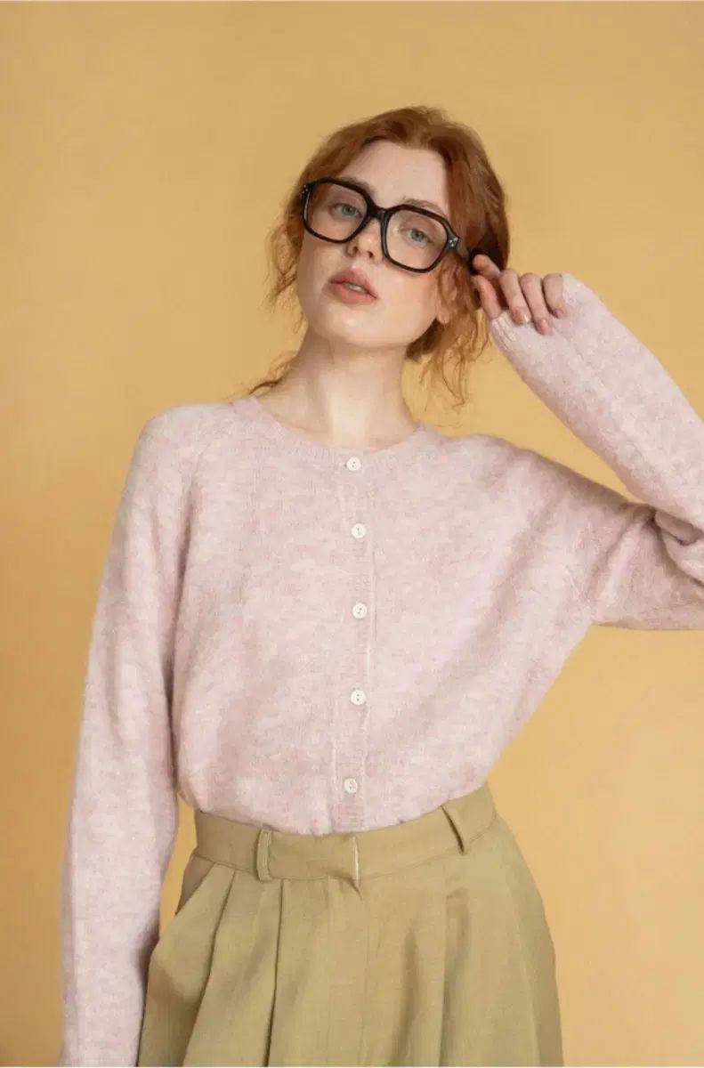 WITHOUTSUMMER エッセンシャルズ ロゴ カーディガン ピンク