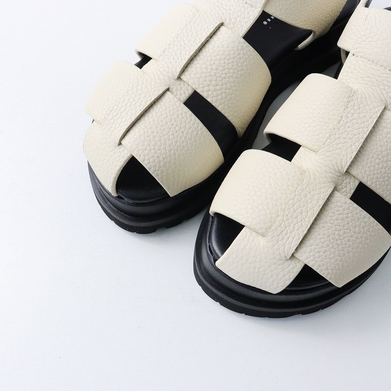  モヒ MOHI 22076 グルカサンダル 35 タンゴン オフホワイト系 レザー シューズ メッシュ 22.5 cm サンダル ミュール 靴