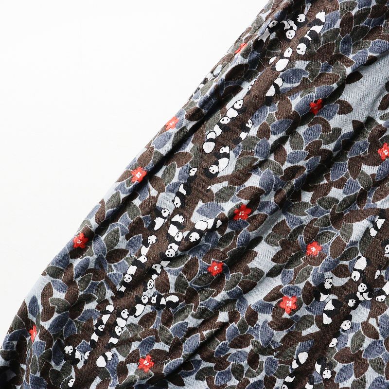  2025 AW マーブルシュッド marble SUD 木のぼりパンダシャツワンピース ライトブルー系 コットン ドレス 動物 その他 その他