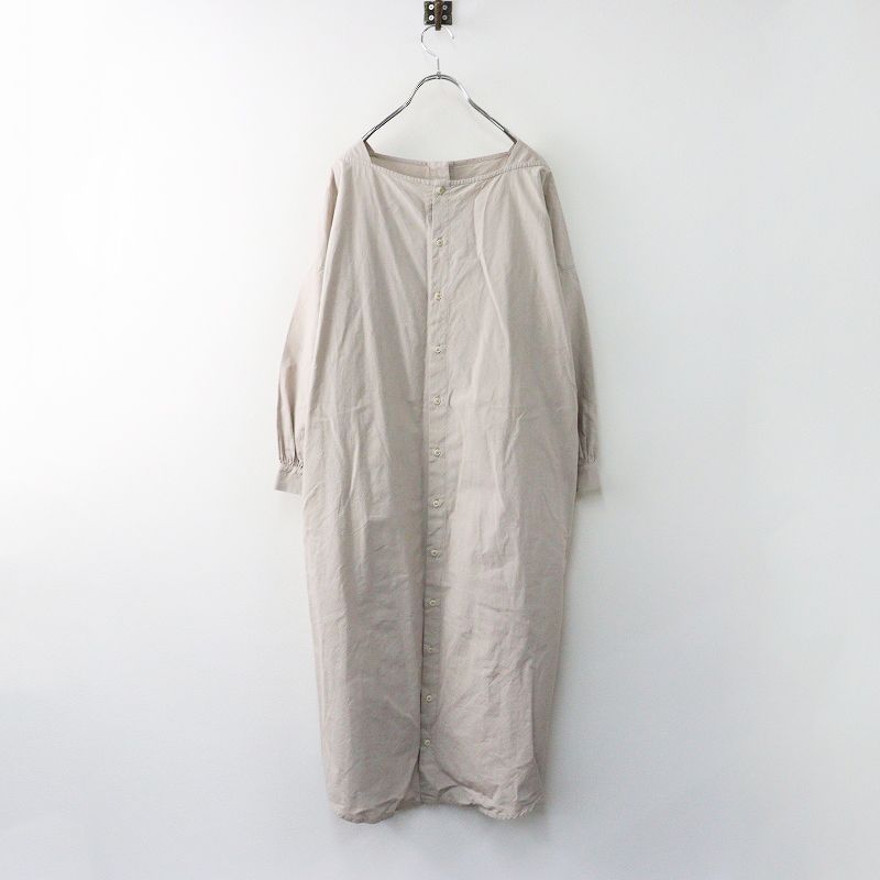 2021 SS ネストローブ nest Robe コットン ブロードクロス 2 WAY ドレス F｜ベージュ トップス ノー ワイドネック