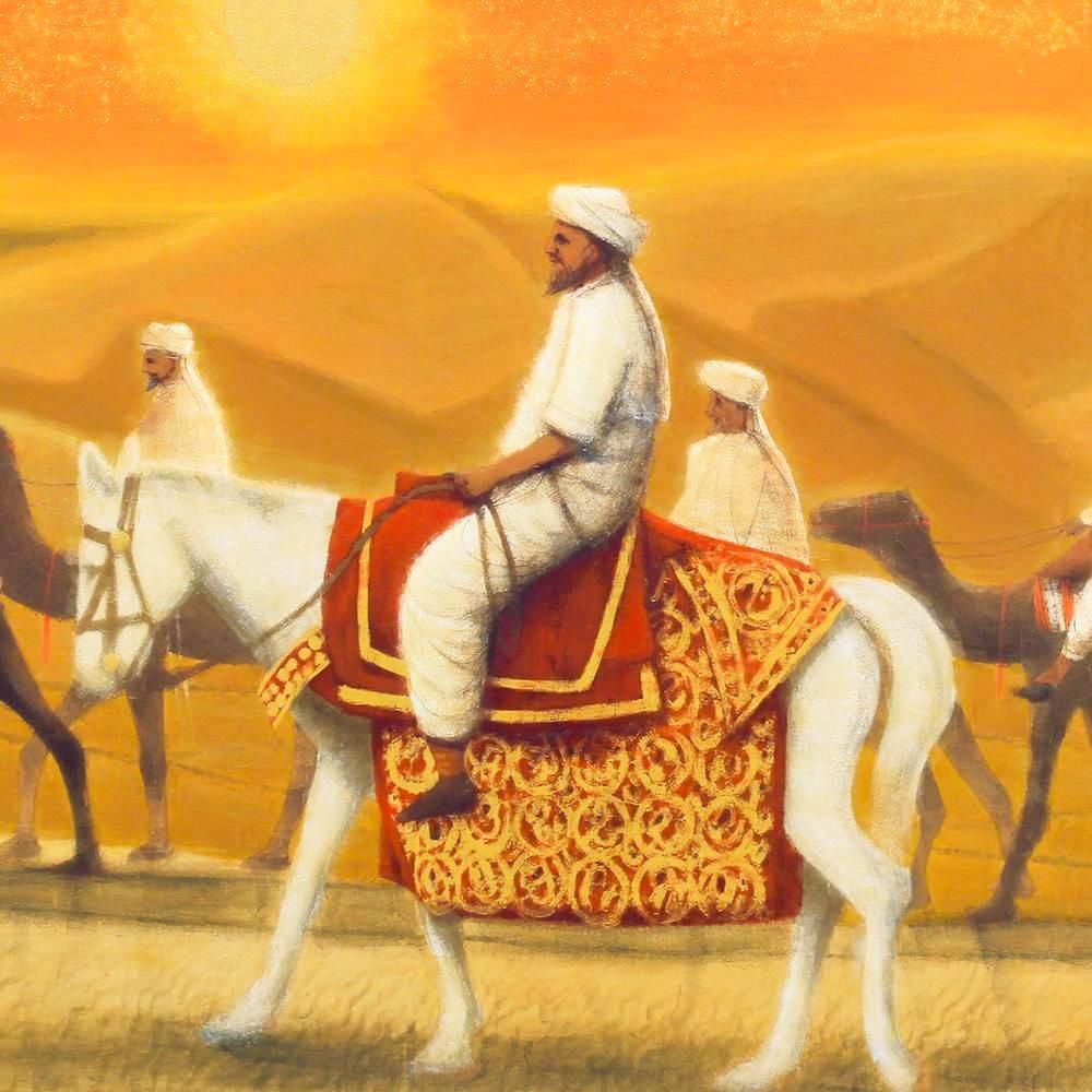 真作】【WISH】平山郁夫「アフガニスタンの砂漠を行く・日」彩美版 IWA