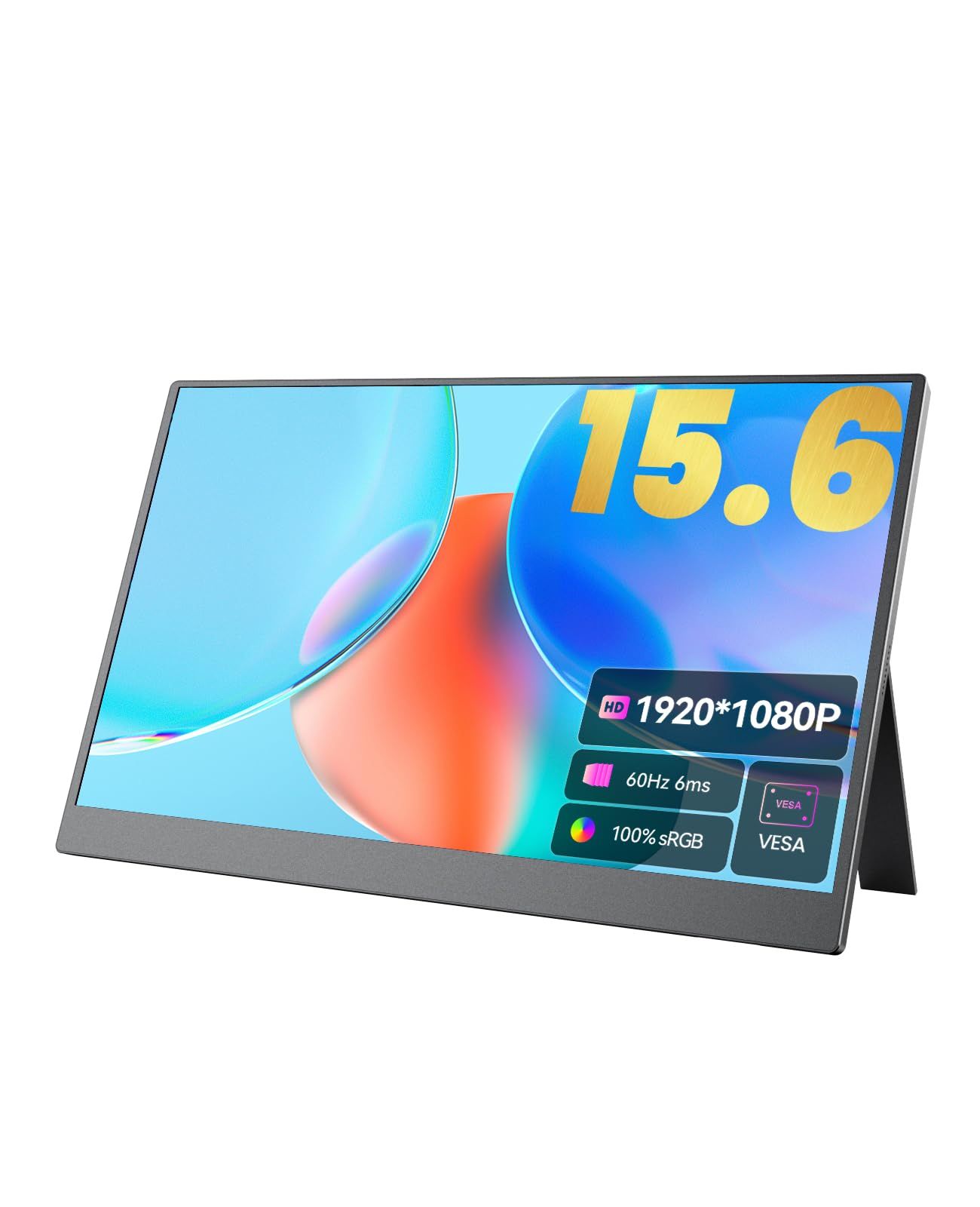 内蔵スピーカー コントラスト比1000 1 FHDモバイルディスプレイ 超薄型ポータブルモニター ゲーム 動画視聴 オフィス作業に最適 16 9 1920 1080 スマートフォン PC Switch接続対応 15.6インチディスプレイ 隠しスタンド U