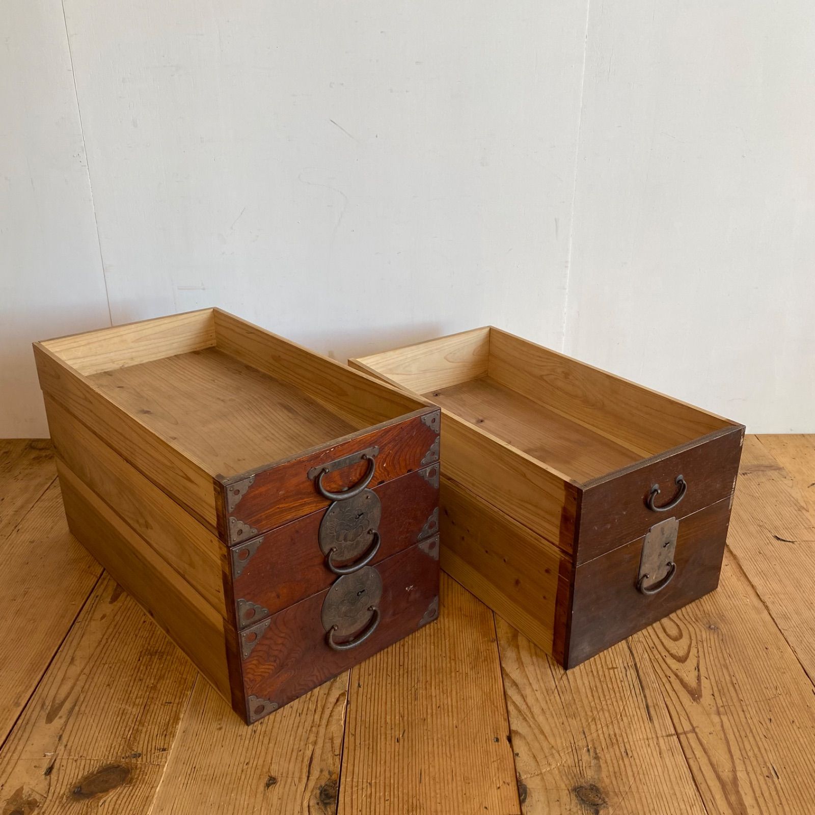 5点セット アンティーク 引き出し 木箱 古道具 無垢材 小物収納 y147