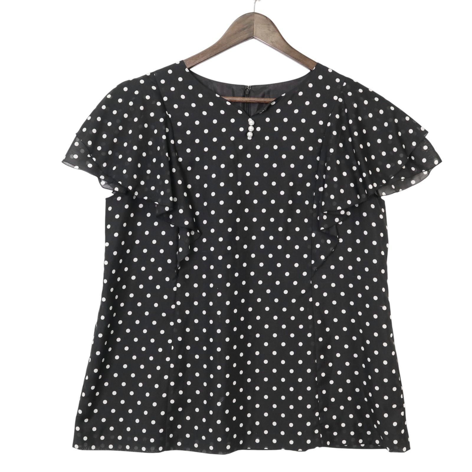 TO BE CHIC トゥービーシック スパンドットプリント ブラウス 46＊ L 