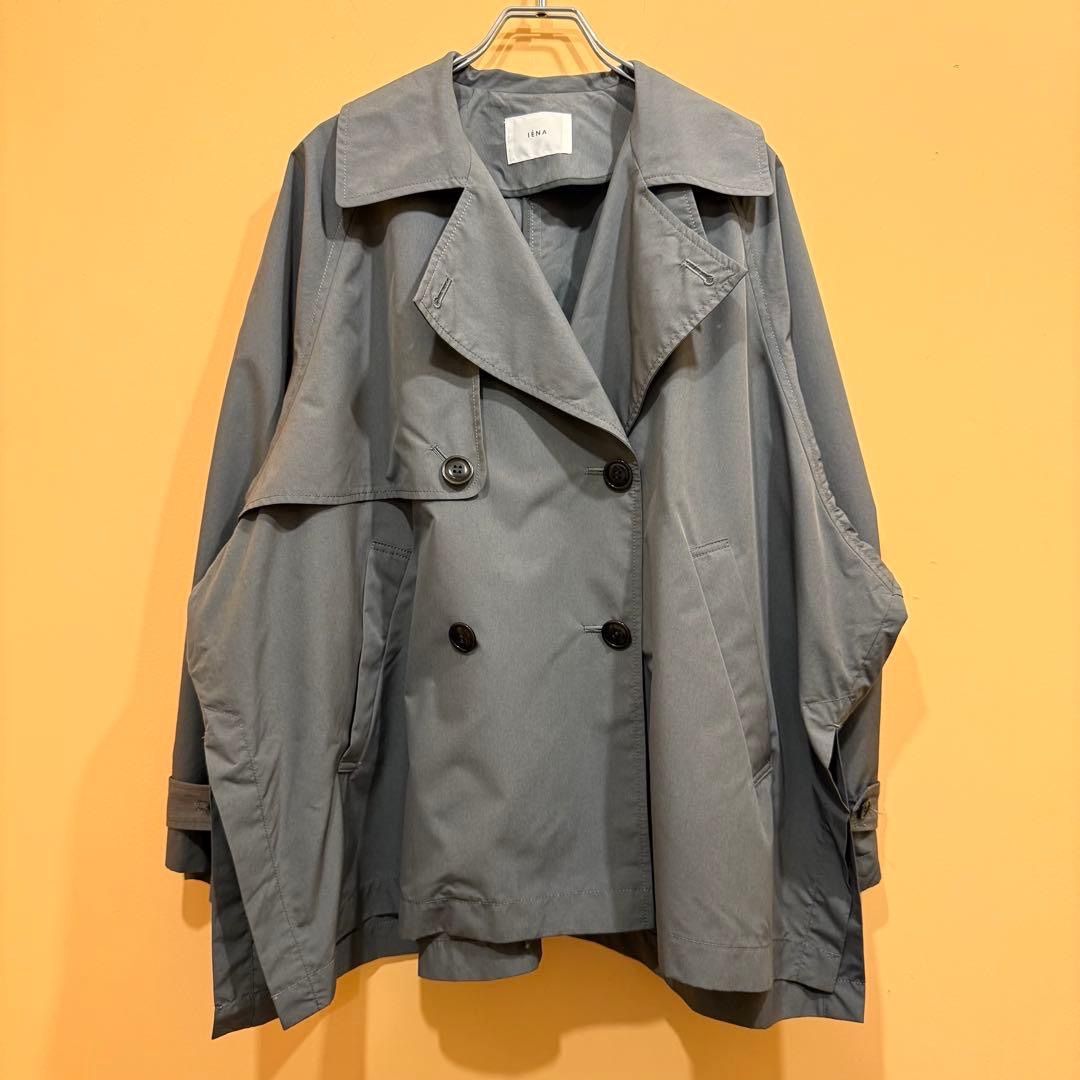 IENA Peポプリンオーバーショートコート グレー 36