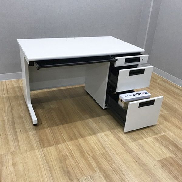 片袖デスク フラットライン W1200 プラス ホワイト