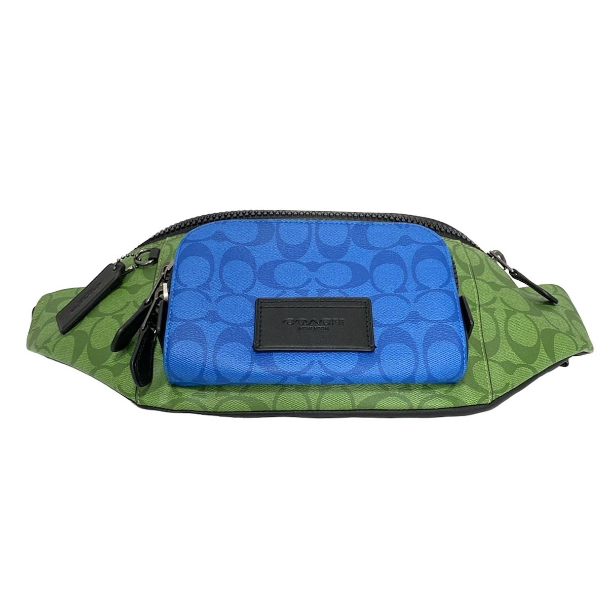 ブルー×グリーン×黒 レザー