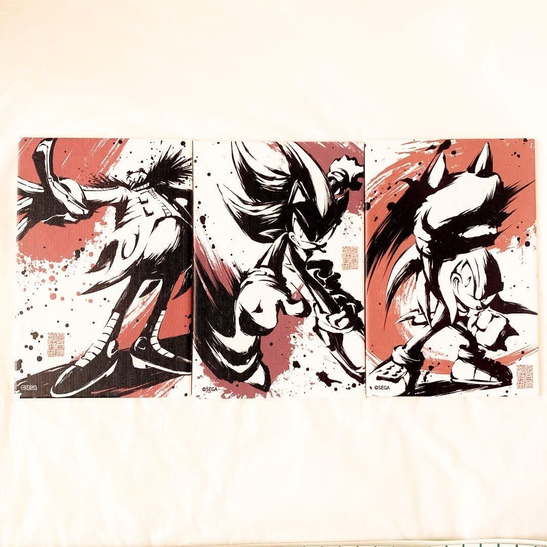 シャドウ　ナックルズ　Drエッグマン　墨絵　アート　超音速針鼠　キャンバスアート シャドウ ナックルズ Drエッグマン 墨絵 アート 超音速針鼠