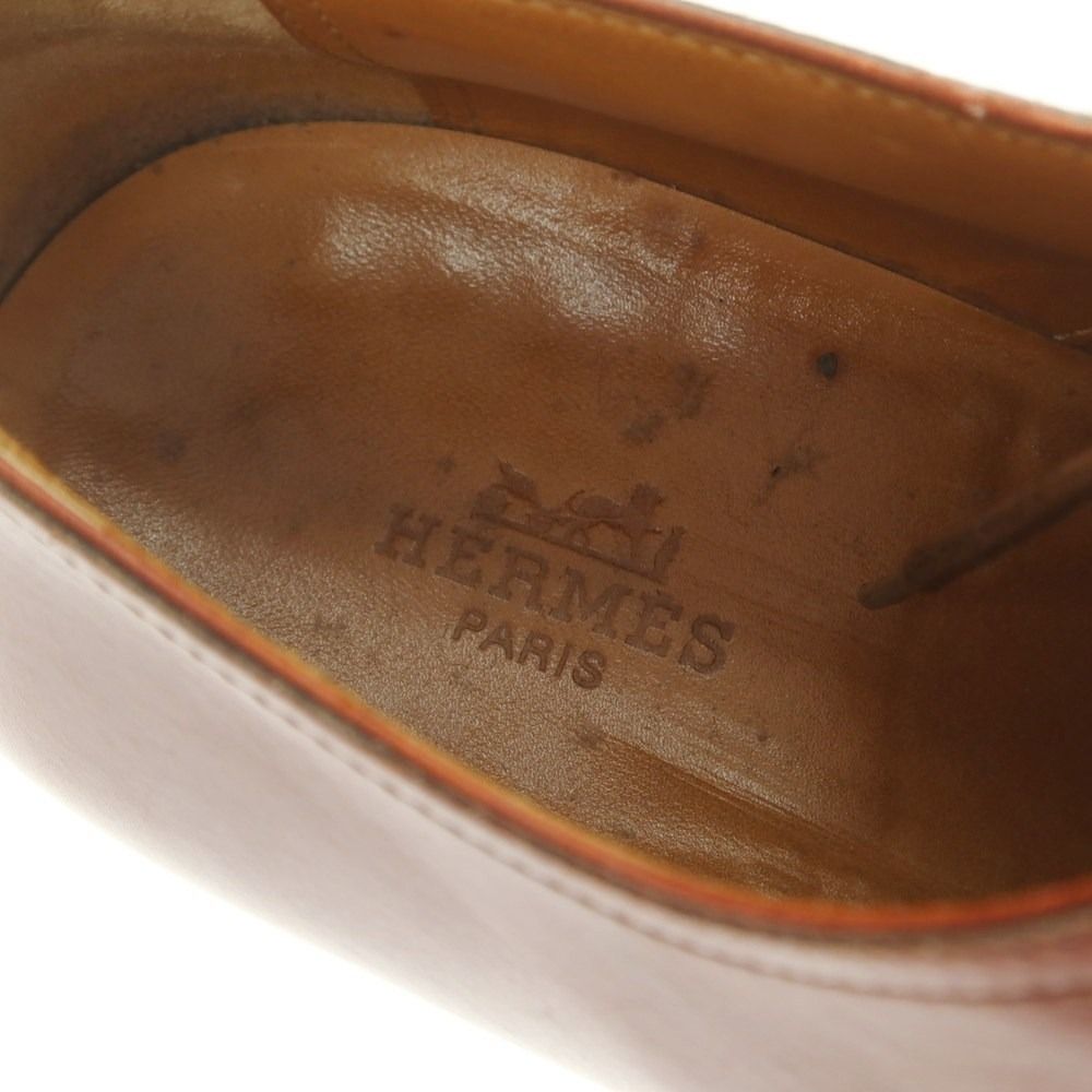 中古】エルメス HERMES ストレートチップ ドレスシューズ レッド