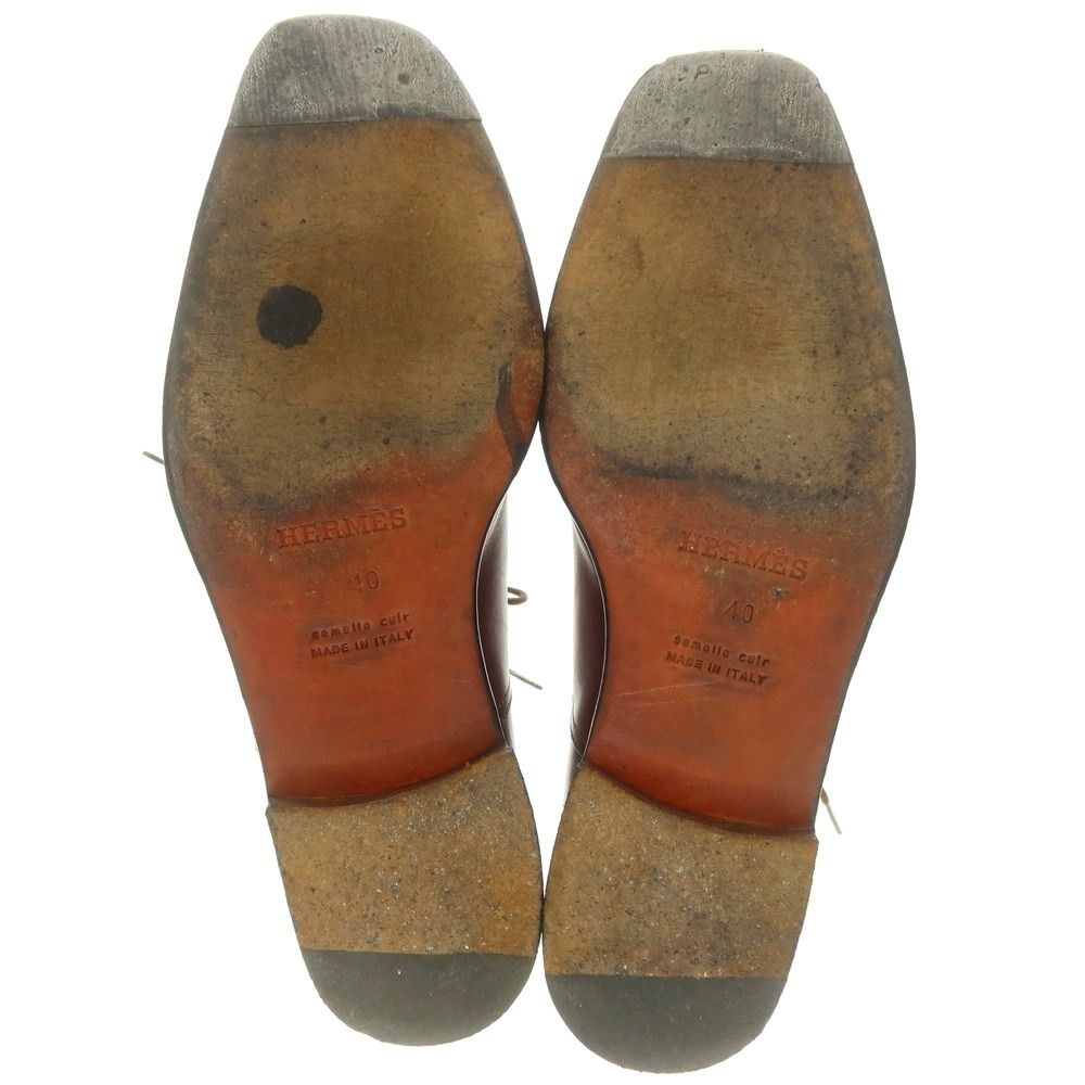 中古】エルメス HERMES ストレートチップ ドレスシューズ レッド