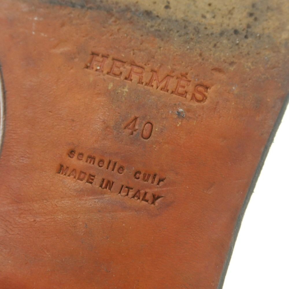 中古】エルメス HERMES ストレートチップ ドレスシューズ レッド