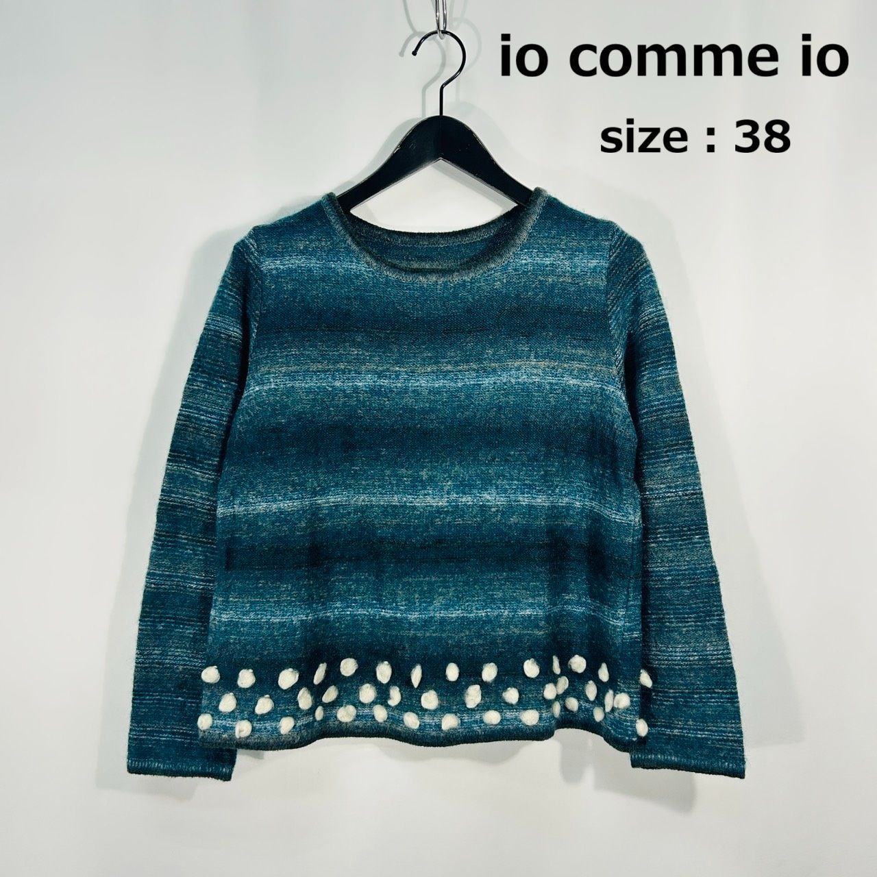 イオコムイオ ニットトップス io comme io【38】ブルー系 イオコムイオ ニットトップス io comme io【38】ブルー系